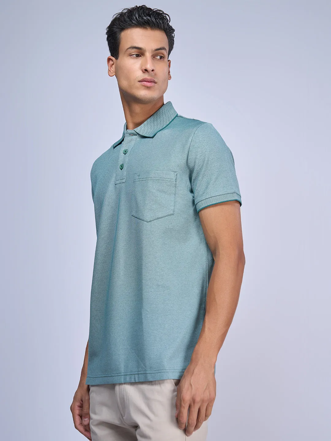 Mens Expert Polo Tshirt with Pocket Turq color EP25