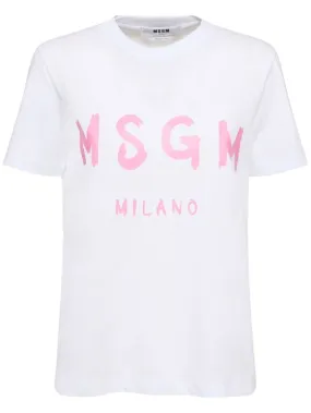 MSGM   Cotton jersey logo t-shirt 