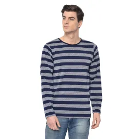 Vimal Jonney Full Sleeve Navy Blue T-shirt For Men's